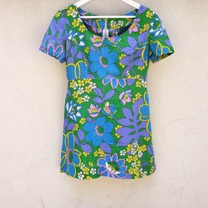 Vintages 60s Floral Lolita Print Babydoll Dress